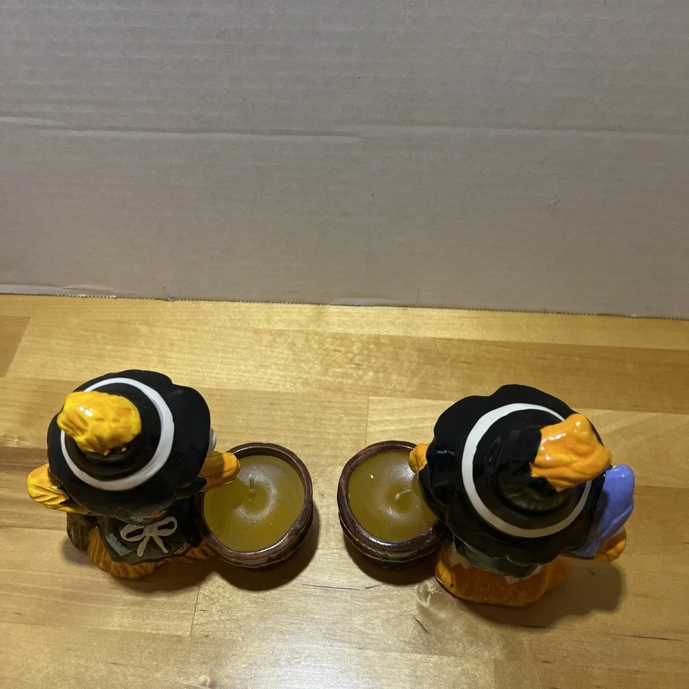 Vintage Pilgrim Scarecrow Candleholders Made By Lego Taiwan